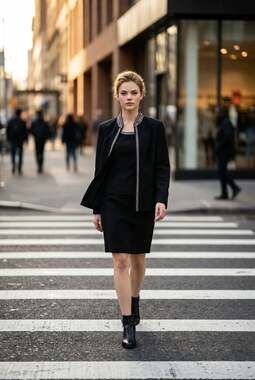 Coldwater Creek 2-Piece Linen Blend Embroidered Mandarin Collar